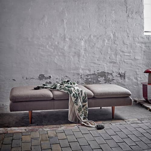 Sofa Pione textil braun / 198 x 77 cm – Schlingenpol - Bloomingville - Taupe Braun (Schlingenpol) - Gummibaum-Holz, Schaumstoff, Schlingenpol