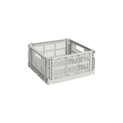 Colour Crate Basket plastic material grey Medium Square / 29.5 x 29.5 cm - Hay - Grey - Recycled polypropylene