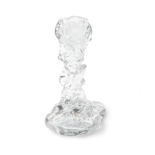 Bougeoir Drip Glass Small verre transparent / H 14 cm - POLSPOTTEN - H 14 cm / Transparent - Verre