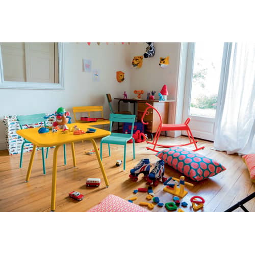 Chaise enfant Luxembourg Kid métal bleu / Empilable - Fermob - Bleu Acapulco - Aluminium laqué