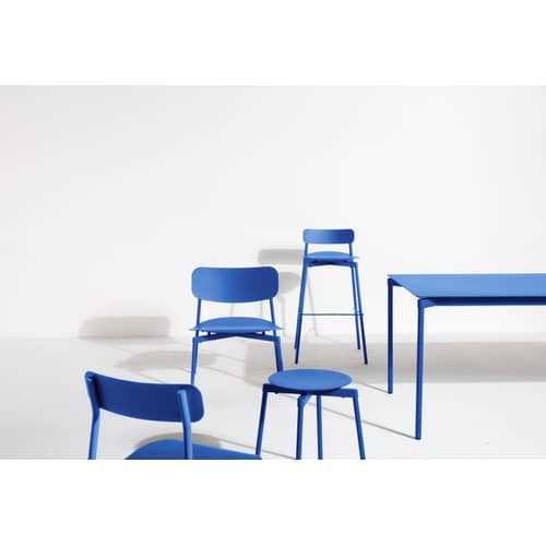 Fauteuil bas empilable Fromme métal bleu / Aluminium - Petite Friture - Bleu - Aluminium