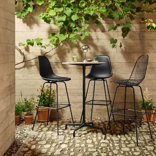 Wire Stool High High stool metal black / H 79.5 cm - Eames, 1951 - Vitra - Black - Epoxy steel