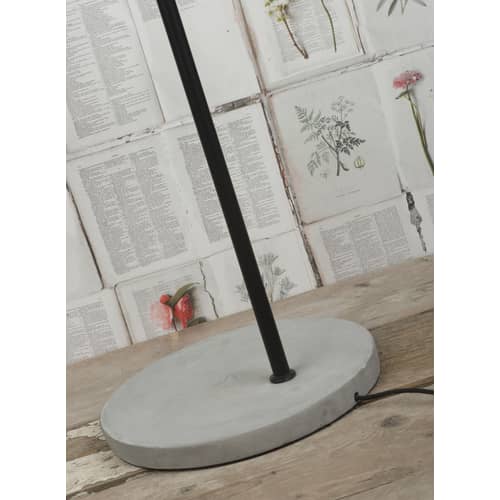 Lampada a stelo Oslo metallo pietra nero / 3 lampadine - H 190 cm - It\'s about Romi - Nero - Cemento, Ferro