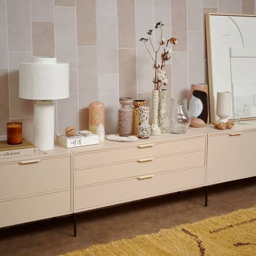 Lampada da tavolo Gesso materiale plastico bianco / Ø 28,5 x H 51 cm - HK LIVING - Bianco opaco - Poliresina