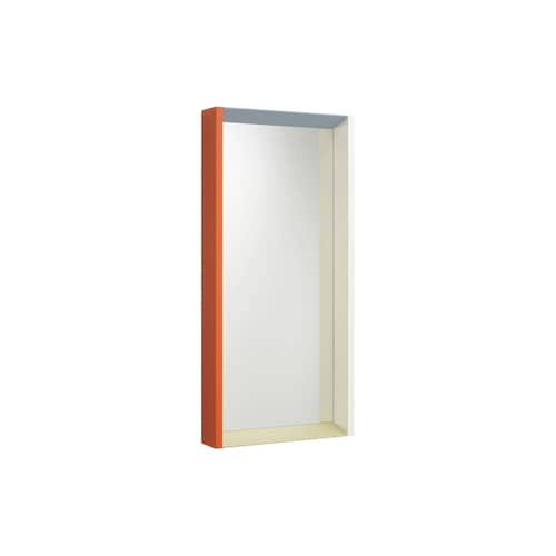 Miroir mural Colour Frame - Medium bois orange / 91 x  48 cm - Vitra - Bleu / orange - Frêne laqué, Verre