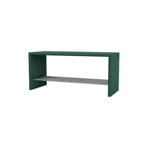Panchina Montsk legno verde / Portaoggetti - L 100 cm - MONTANA - Pino 136 - Acciaio, MDF laccato