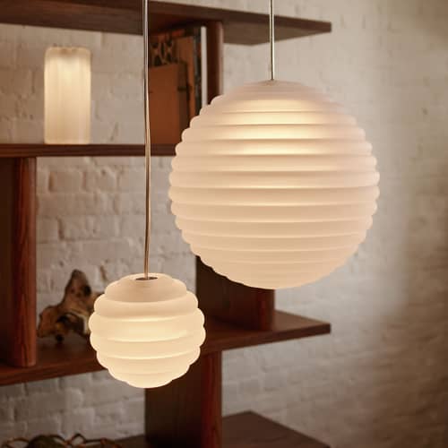 Pendelleuchte Press Mini Sphere glas weiß / LED - Ø 14,5 cm - Tom Dixon - Vereist - Pressglas