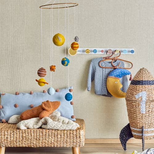 Portemanteau Space bois multicolore / L 55 cm - Bloomingville - Multicolore - MDF certifié FSC
