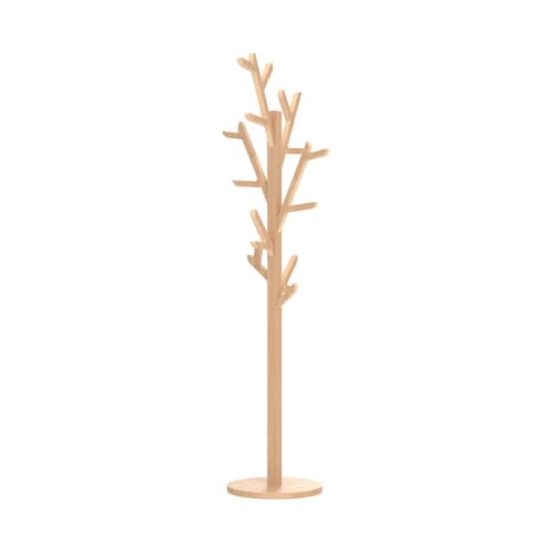 Portemanteau sur pied Ambroise bois naturel / H 180 cm - Hartô - Chêne naturel - Chêne massif, Multiplis plaqué chêne