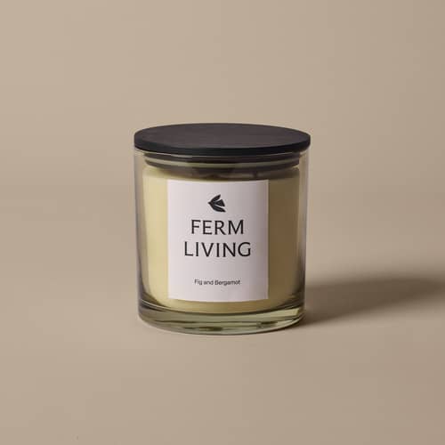 Vitto Scented candle glass white / Lemon Bergamot - H 12 cm - Ferm Living - Lemon Bergamot - Glass, Rapeseed wax