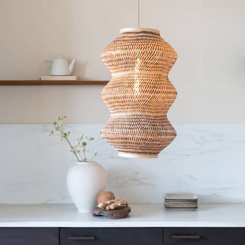 Suspension Barbados / Ø 40 x H 67 cm - Bambou - GOOD&MOJO - Marron & naturel - Bambou, Fer