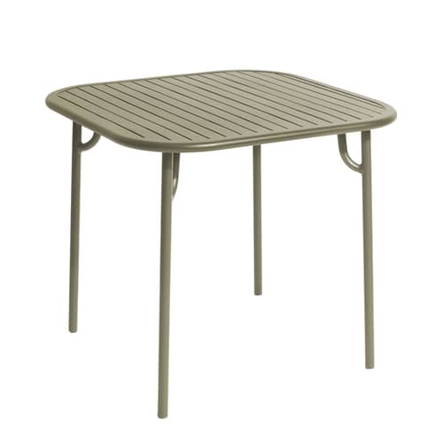 Table carrée Week-End / 85 x 85 cm - Aluminium - Petite Friture - Vert Jade - Aluminium thermolaqué époxy