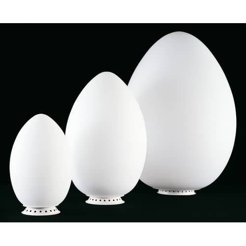 Uovo Small Table lamp glass white / H 28 cm - Fontana Arte - H 28 cm - Blown glass