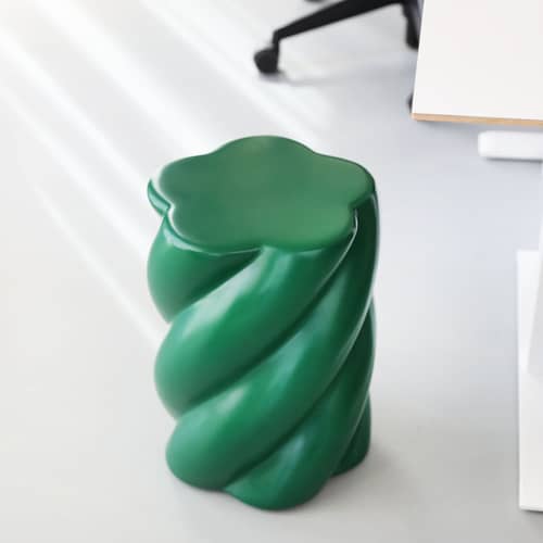 Tabouret Marshmallow vert / Ø 33 x H 45 cm - & klevering - Vert - Polyrésine