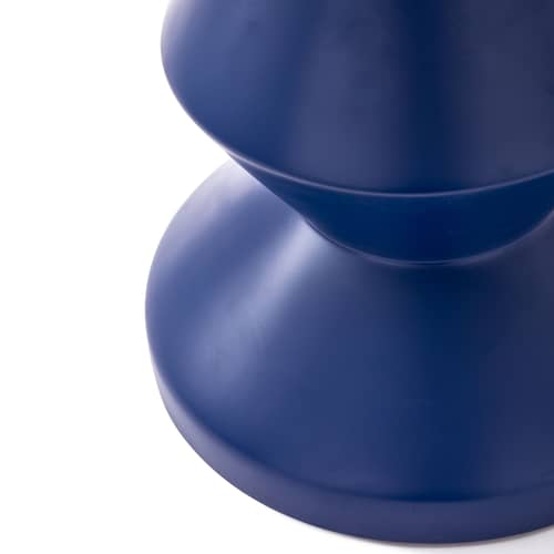 Tabouret Zig Zag OUTDOOR bleu - Pols Potten - Bleu foncé mat - Fibre de verre