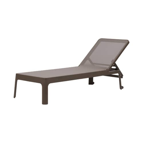 Transat inclinable empilable Plano - NARDI - Tabac / Toile châtaigne - Résine de fibre de verre, Toile outdoor