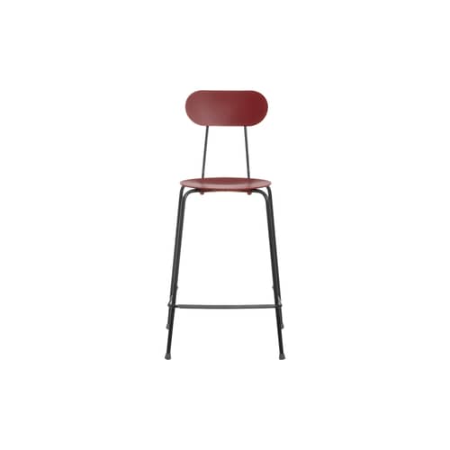 Chaise de bar Mariolina rouge / H 66 cm - Magis - Bordeaux / Piètement gris anthracite - Acier, Polypropylène