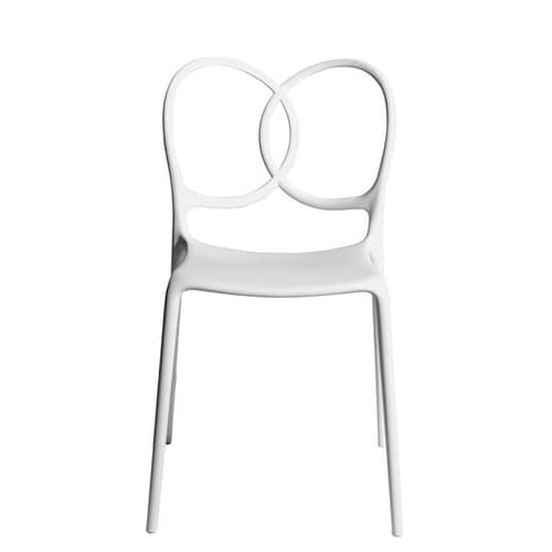 Chaise empilable Sissi Outdoor plastique blanc - Driade - Blanc - Fibre de verre, Polyéthylène, Polypropylène