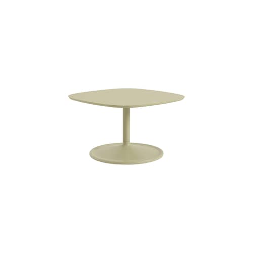 Soft Coffee table wood beige / 70 x 70 x H 42 cm - Muuto - Beige-green (laminate) / Beige-green Base, legs - MDF, Moulded aluminium, Stratified