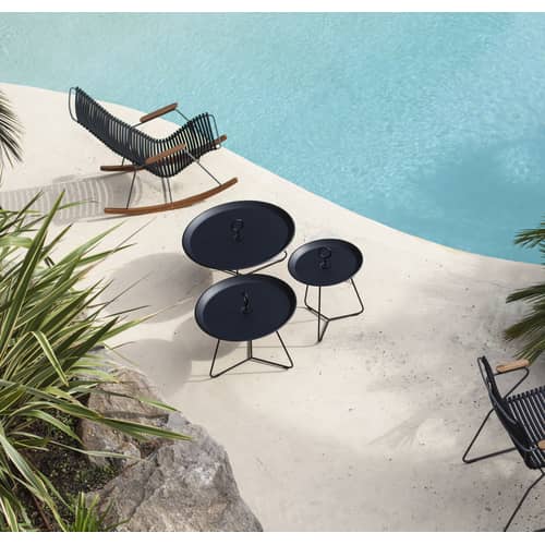 Couchtisch Eyelet Large metall schwarz / Ø 70 x H 35 cm. - Houe - Schwarz - epoxy-beschichtetes Metall