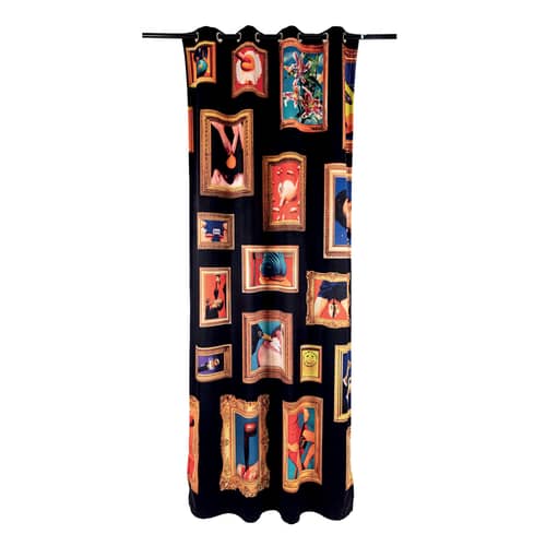 Toiletpaper - Frames Right Curtain textile black / 140 x 280 cm - Polyester - Seletti - Frames Right - Polyester