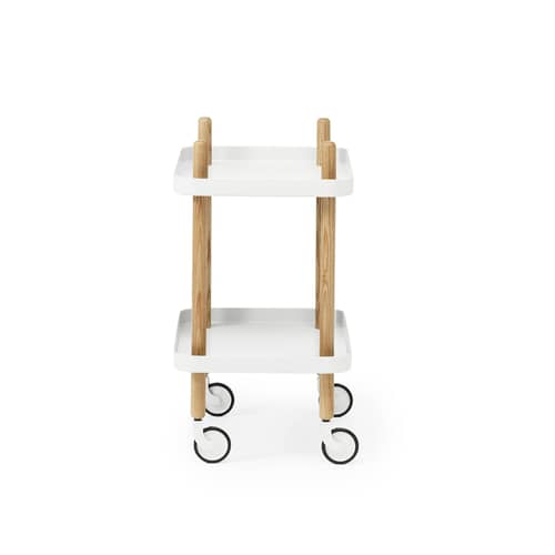 Desserte Block métal blanc / 50 x 35 cm - Normann Copenhagen - Blanc - Acier, Frêne