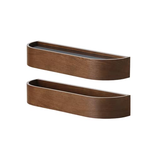 Étagère Epoch bois naturel / L 50 cm - Réversible / Seconde vie - Audo Copenhagen - Chêne foncé / Noir - Contreplaqué, Placage chêne teinté