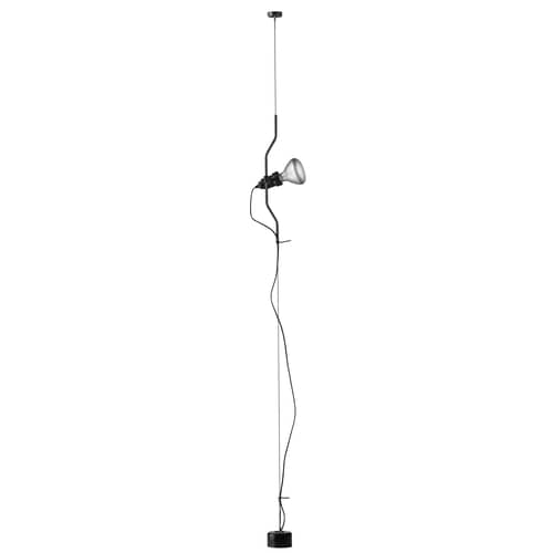 Lampadaire Parentesi / Branchement secteur - Réédition 1971 - Flos - Noir - Acier, Élastomère