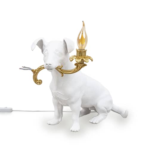 Lampe de table Rio Lamp plastique blanc or / Résine - Seletti - Blanc & or - Résine