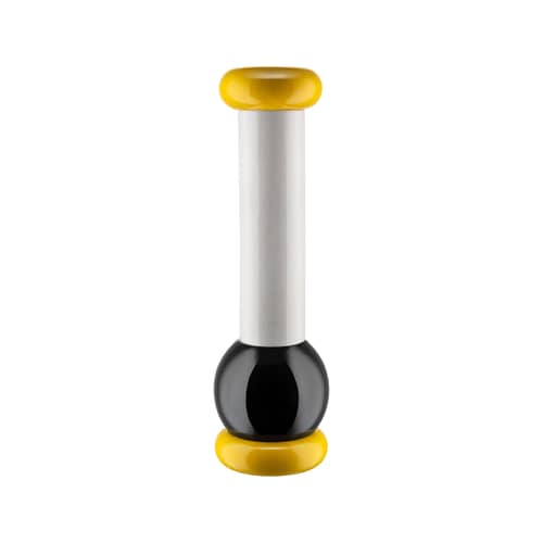 Moulin à épices Twergi bois blanc / H 23 cm - By Ettore Sottsass / Alessi 100 Values Collection - Alessi - Blanc - Céramique, Hêtre massif tourné certifié FSC