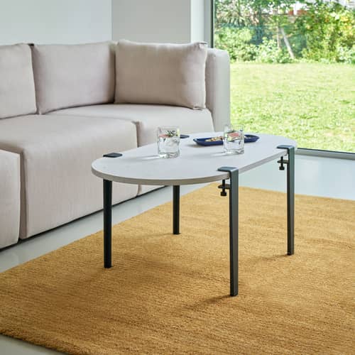 Pied avec fixation étau / H 43 cm - Pour créer table basse ou banc - TIPTOE - Bleu Nuit - Acier thermolaqué