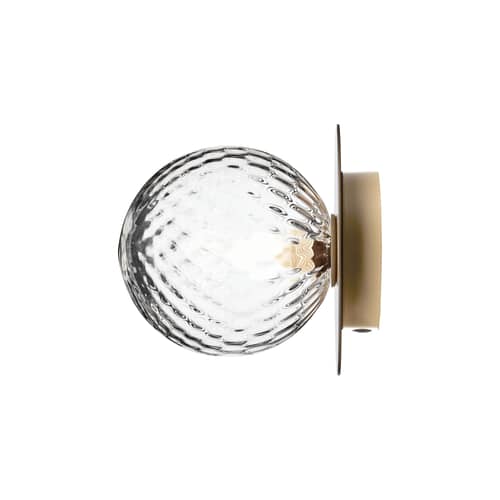 Applique salle de bains Liila 1 Medium / Plafonnier - Ø 14 cm / Verre facetté - NUURA - Doré / Transparent - Aluminium, Verre soufflé bouche