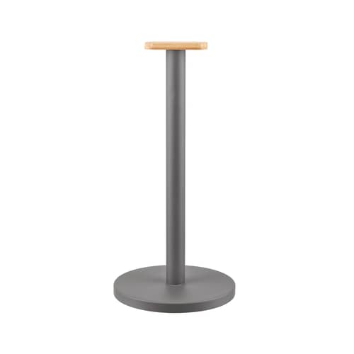 Porte-rouleau essuie-tout Mattina métal gris / Acier & bambou - Alessi - Anthracite & bambou - Acier inoxydable, Bambou