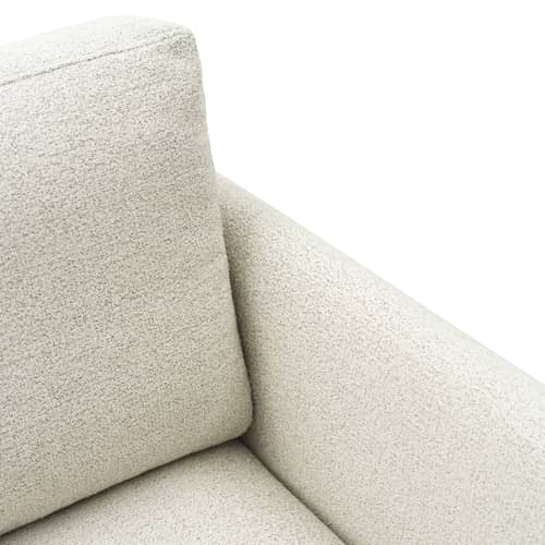 Sofa Rar textil weiß / 3-Sitzer - L 204,5 cm - Normann Copenhagen - Stoff Gebrochen weiß - Gewebe, Holz, PU-Schaum, Stahl
