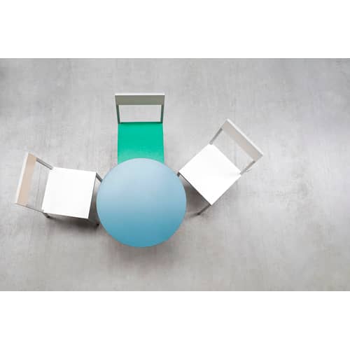 Sedia Alu Chair metallo verde / Alluminio - valerie objects - Seduta Verde / Schienale bianco - Alluminio