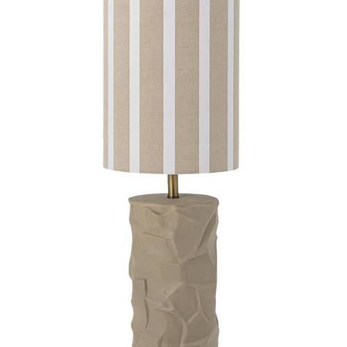 Stehleuchte Jani keramik beige / Ø 24 x H 114 cm - Steingut & Leinen - Bloomingville - Beige - Leinen, Sandstein