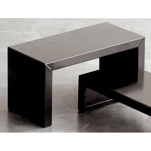 Table basse Small Irony métal noir 68x35 cm - Zeus - L 68 x H 35 cm - Acier phosphaté