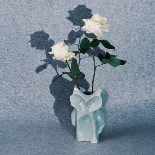 Vase Hibou Small by Marni / H 23 cm - Serax - Bleu clair - Grès