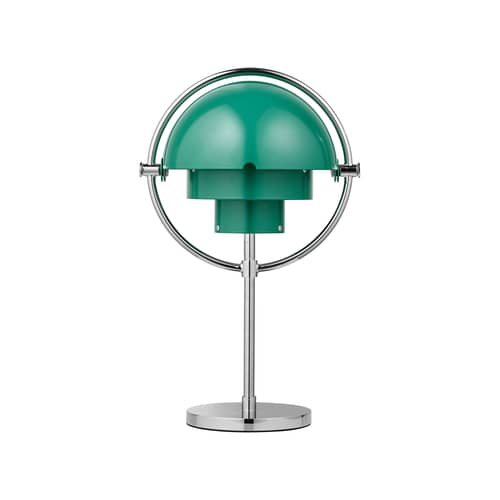 Multi-Lite Wireless rechargeable outdoor lamp metal green / Louis Weisdorf, 1972 - Gubi - Teal Green / Chromed Base - Brass