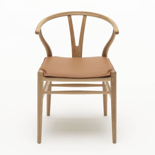 Zubehör  leder braun / Kissen für Wishbone Chair - CARL HANSEN & SON - Goldbraunes Leder (Loke 7050) - Leder, Polyurethan-Schaum