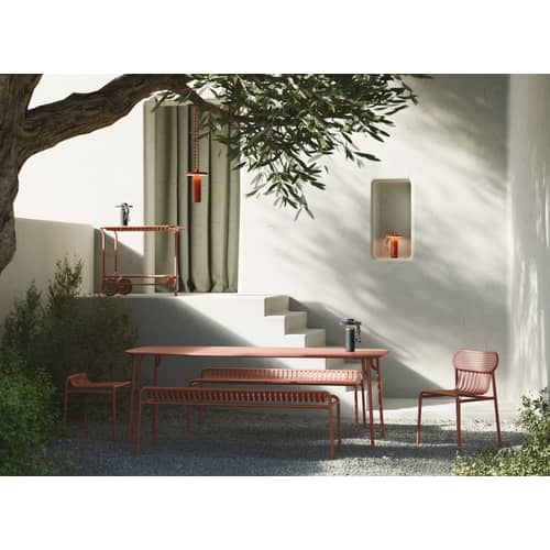 Banc Week-end métal marron / Aluminium - L 156 cm - Petite Friture - Terracotta - Aluminium