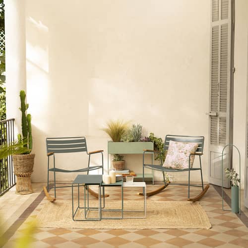 Cache-pot Picolino / Rangement / L 66 x H 63 cm - Fermob - Vert tilleul - Acier