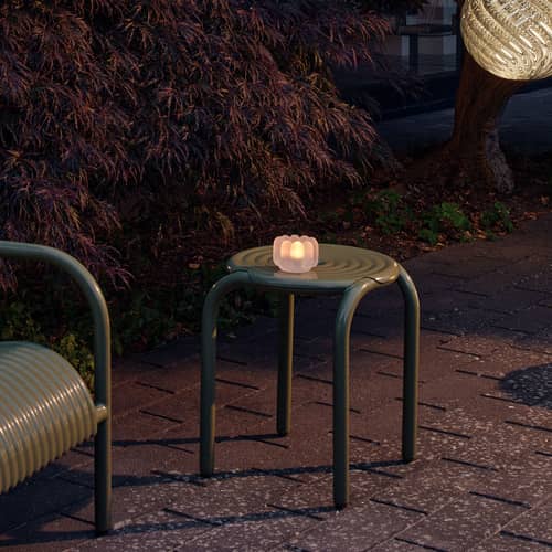 Press Vertical Candle holder glass white - Tom Dixon - Frosted - Pressed glass