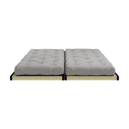 Schlafcouch Chico textil grau / Modulierbar - B 200 cm - KARUP DESIGN - Grau 746 - Geflochtenes Binsengras, Gewebe, Recycelte Mischfasern, Reisstroh, Schaumstoff