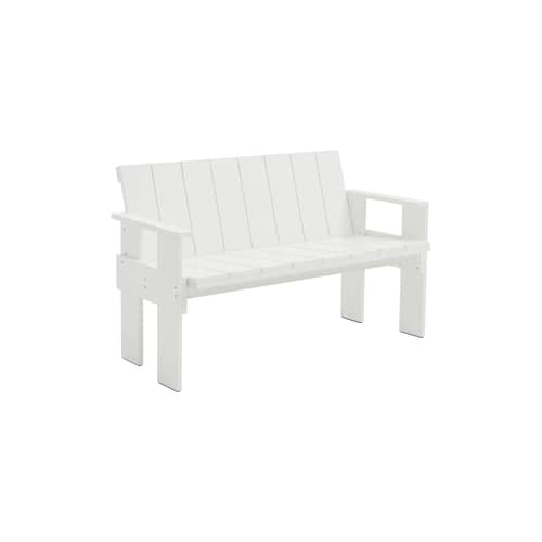 Crate Outdoor Bench with backrest wood white / Gerrit Rietveld, 1934 – L 132 cm - Hay - White - Lacquered solid pine