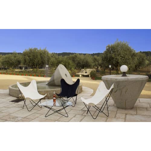 Fauteuil AA Butterfly cuir marron / Réédition 1938 - AA-New Design - Naturel / Structure chroméé - Acier chromé, Cuir