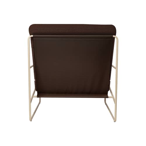 Fauteuil rembourré Desert tissu marron - Ferm Living - Brun Châtaigne (Pure bouclé) / Beige Cachemire -  Ouate, Acier galvanisé, Mousse, Tissu bouclé outdoor