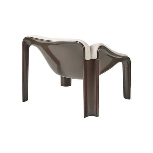 Fauteuil rembourré F300 tissu blanc / Pierre Paulin, réédition 1966 - Gubi - Tissu écru / Marron - HiREK, Mousse, Tissu