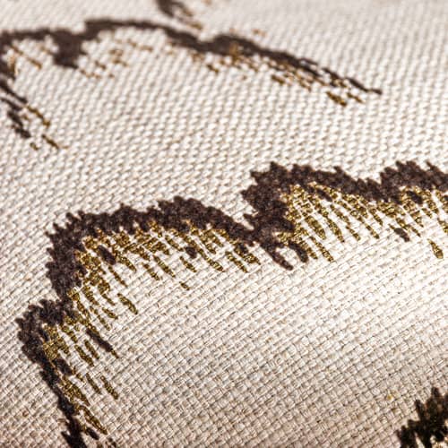 Fauteuil rembourré Pacha Dedar par Pierre Paulin / Exclusivité en édition limitée - Gubi - Motifs beige & noir (tissu Dedar) / Base or - Contreplaqué, Mousse, Tissu