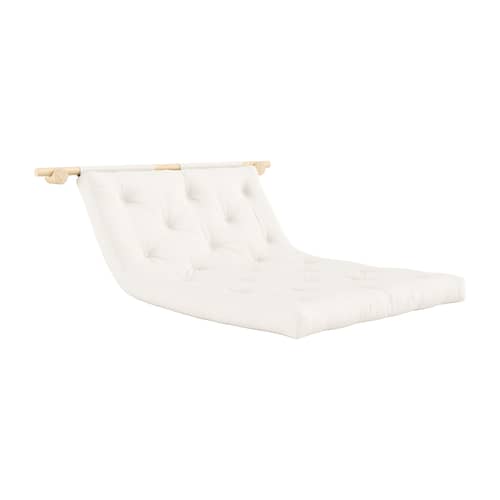 Canapé convertible Hooked / L 135 cm - Modulable 3 positions - KARUP DESIGN - Naturel 701 / Pin - Fibres recyclées mélangées, Mousse, Pin massif certifié FSC